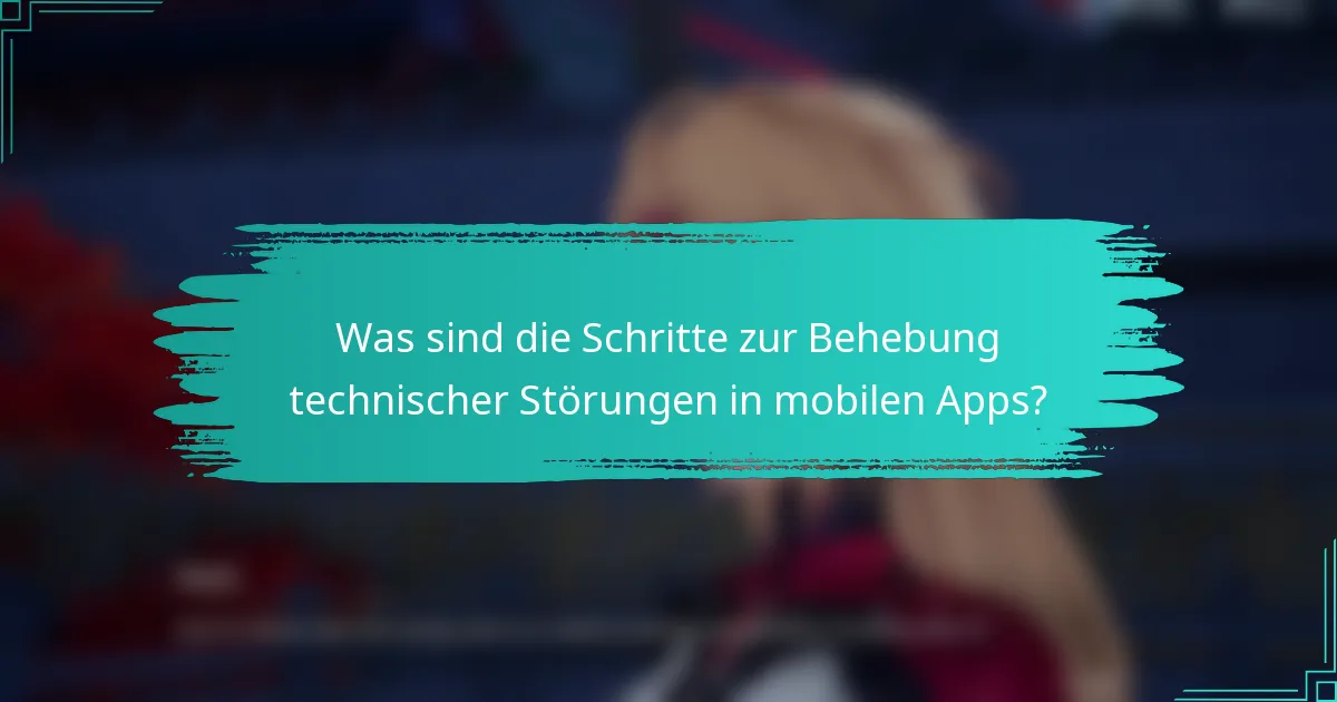 Was sind die Schritte zur Behebung technischer Störungen in mobilen Apps?